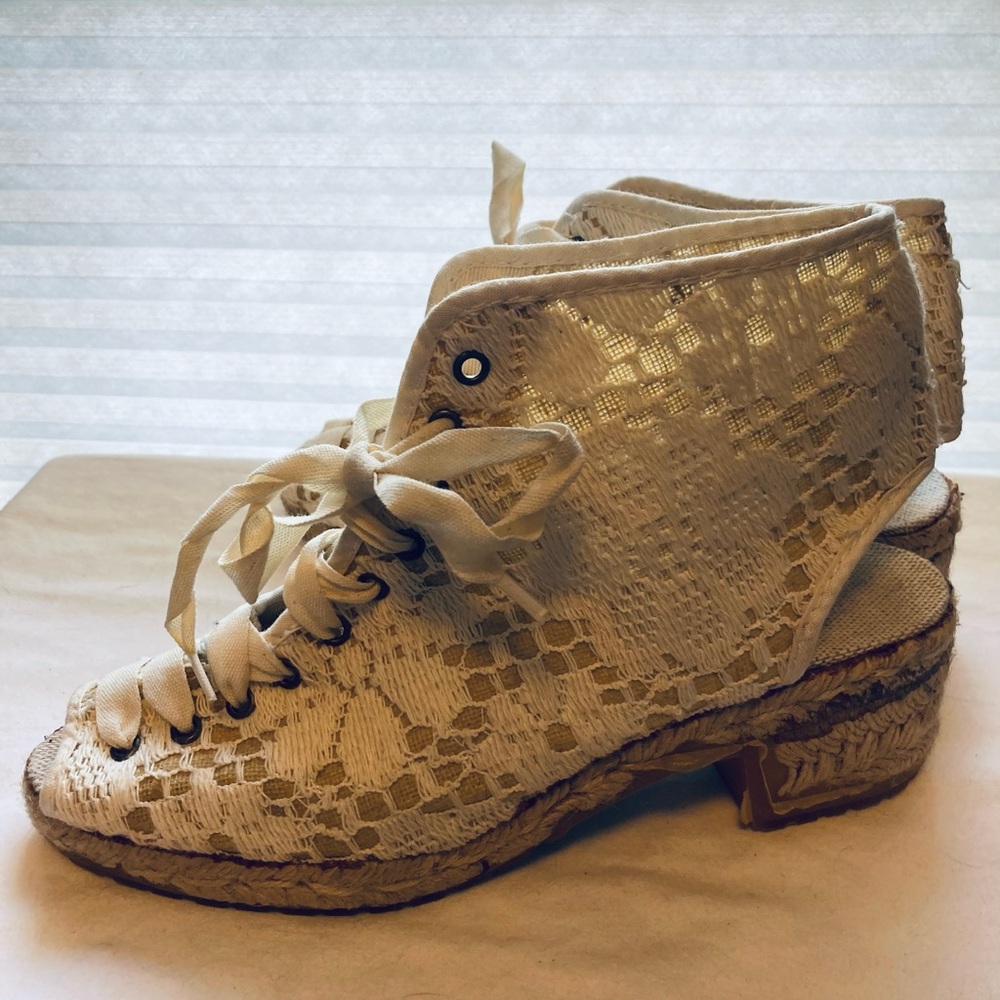Lace-Up Espadrille Wedges